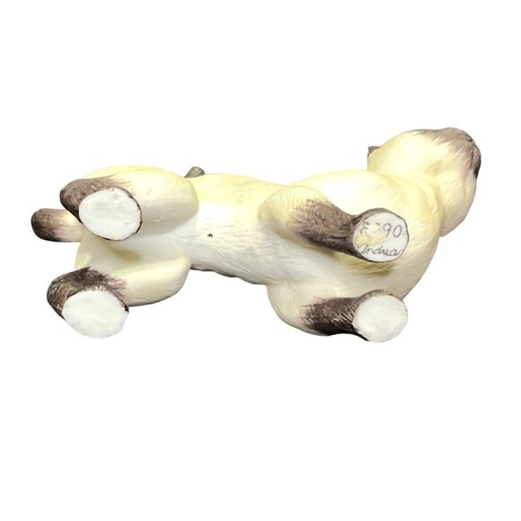 VTG SIAMESE CAT FIGURINE ANDREA BY SADEK PORCELAIN JAPAN CROUCHING BLUE EYES - Picture 5 of 6